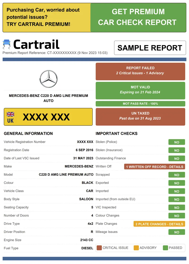 GET Free Car Check Report